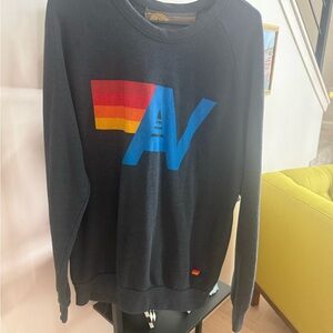 Aviator Nation Black Sweater with Blue and Red Logo